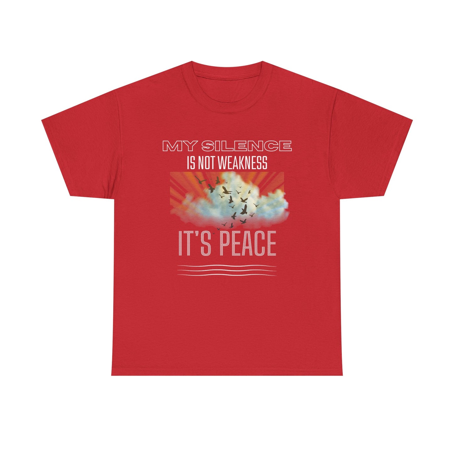 Male Heavy Cotton Tee - "My Silence is Not Weakness, It's Peace" - Inspirational Gift for Mindfulness, Self-Care, and Peace Lovers, [...]