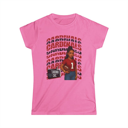 Cardinals Women's Softstyle Tee - Cheerful Sportswear, Gift for Fans, Casual Outfit for Game Days, Birthday, Football Game, Team Spirit