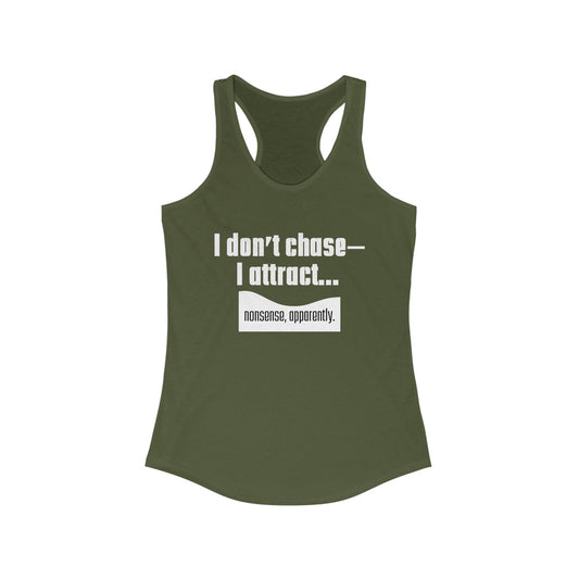 Attraction Quote Racerback Tank, Motivational Fitness Top, Women's Workout Wear, Gift for Her, Inspirational Gym Apparel