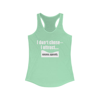 Attraction Quote Racerback Tank, Motivational Fitness Top, Women's Workout Wear, Gift for Her, Inspirational Gym Apparel