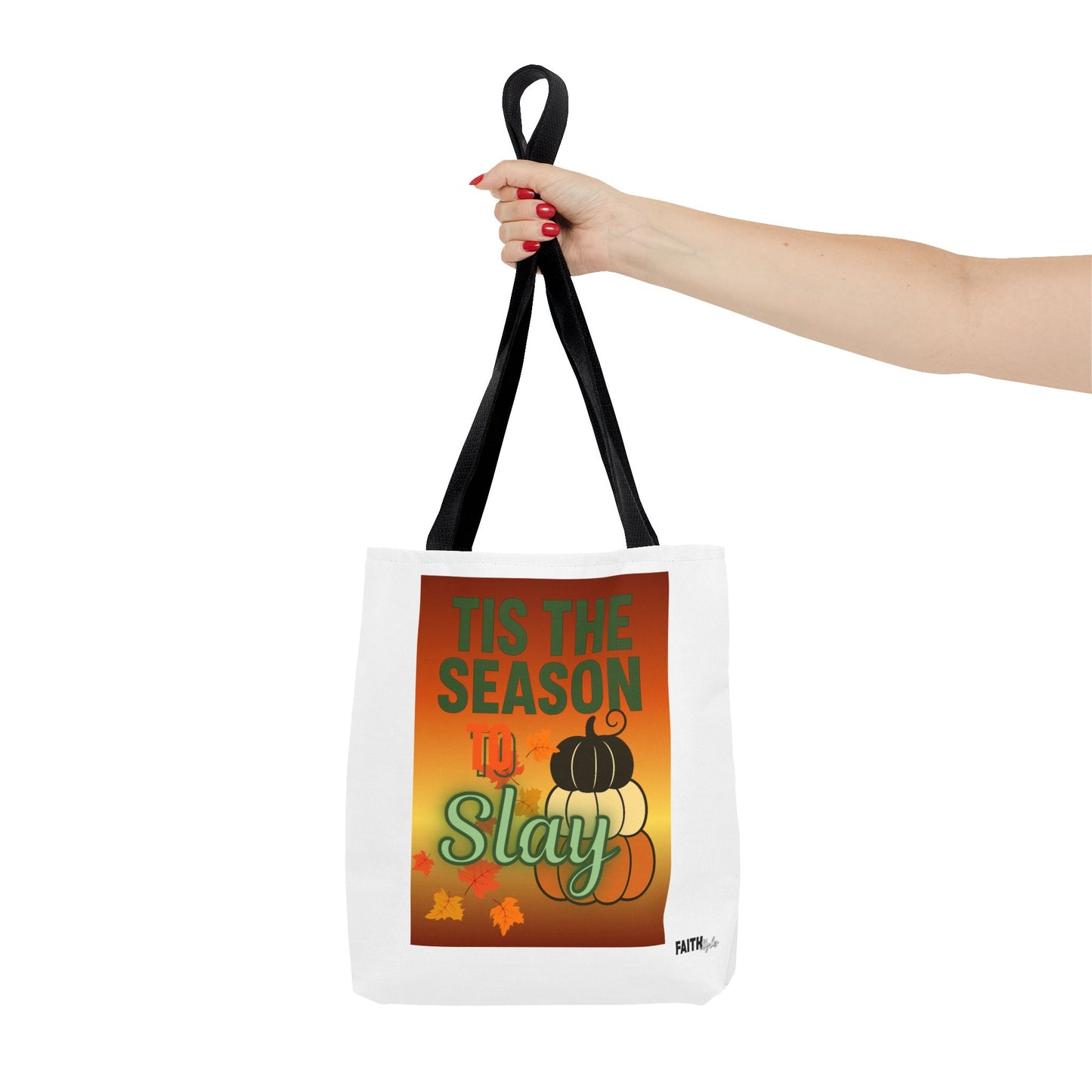 FaithStyles Seasonal Tote Bag: 'Tis the Season to Slay | Fall Shopping Bag, Halloween Tote, Autumn Handbag, Gift Bag, Eco-Friendly Tote