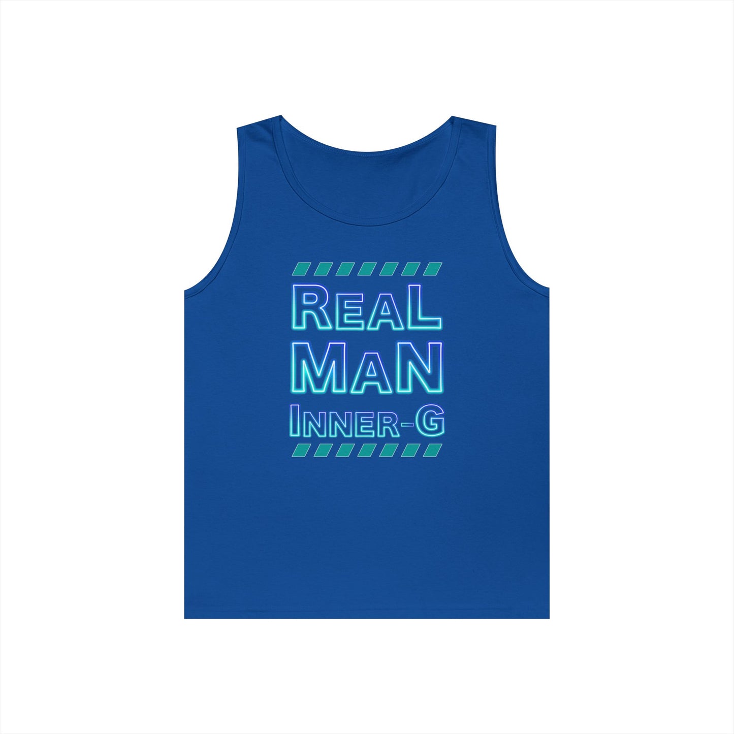 Real Man Inner G Unisex Heavy Cotton Tank Top, Motivational Gym Wear, Summer Fashion, Casual Outift, Gift for Him, Inspirational Tank