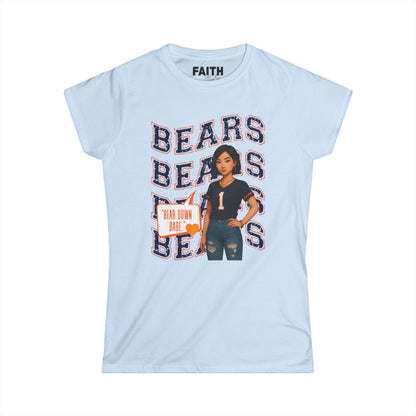 Cheerful Bears Women's Tee, Sports Fan Shirt, Casual Wear, Game Day Outfit, Birthday Gift, Women's Graphic Tee