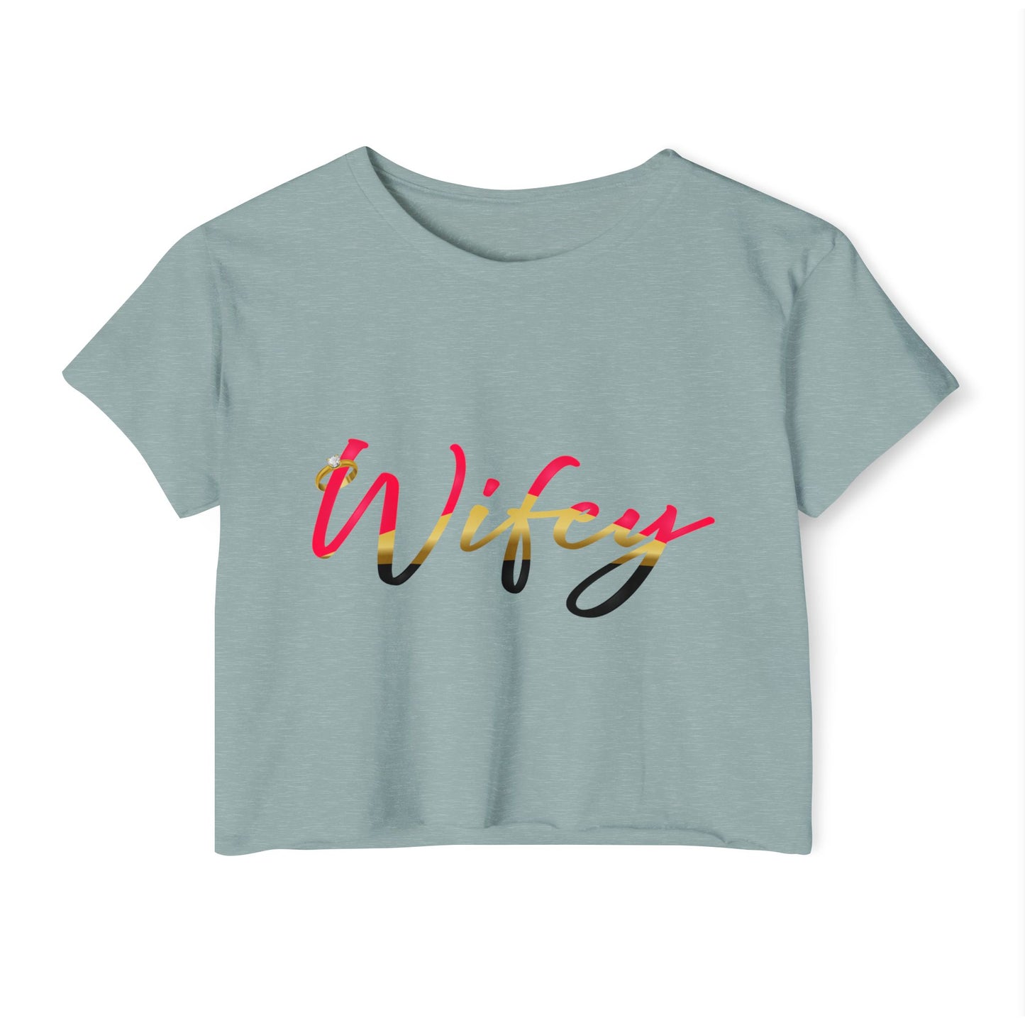 Women's Festival Crop Top, Cute Wifey Top, Summer Crop Shirt, Boho Style Tee, Trendy Women's Apparel, Festival Outfit
