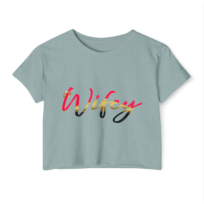 Women's Festival Crop Top, Cute Wifey Top, Summer Crop Shirt, Boho Style Tee, Trendy Women's Apparel, Festival Outfit