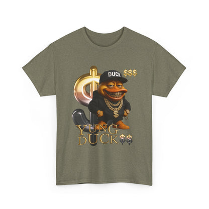 Yung Duck$$ Unisex Heavy Cotton Tee - Fun Streetwear T-Shirt for Casual Outfits