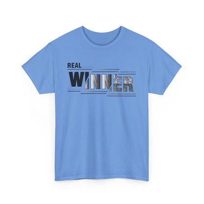 Male Heavy Cotton Tee - "Real Winner" Motivational Shirt, Inspirational Gift, Casual Wear, Sports Tee, Perfect for Competitions, [...]