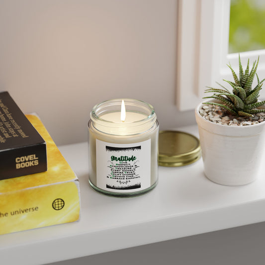 "GRATITUDE" Scented Candles, Coconut Apricot Wax (4oz, 9oz)