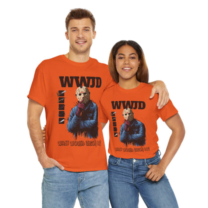 WWJD Unisex Heavy Cotton Tee, Graphic T-Shirt, Casual Wear, Gift for Him, Trendy Apparel, Statement Tee