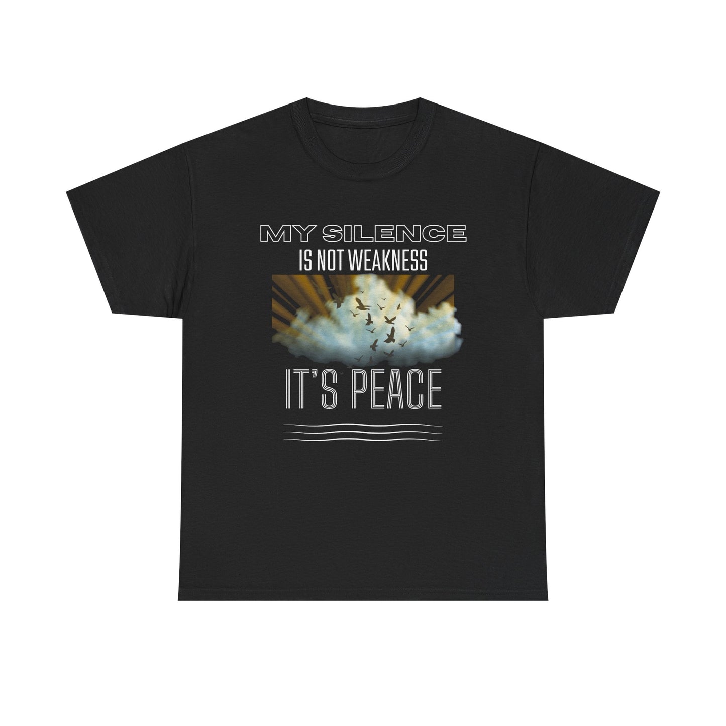 Male Heavy Cotton Tee - "My Silence is Not Weakness, It's Peace" - Inspirational Gift for Mindfulness, Self-Care, and Peace Lovers, [...]