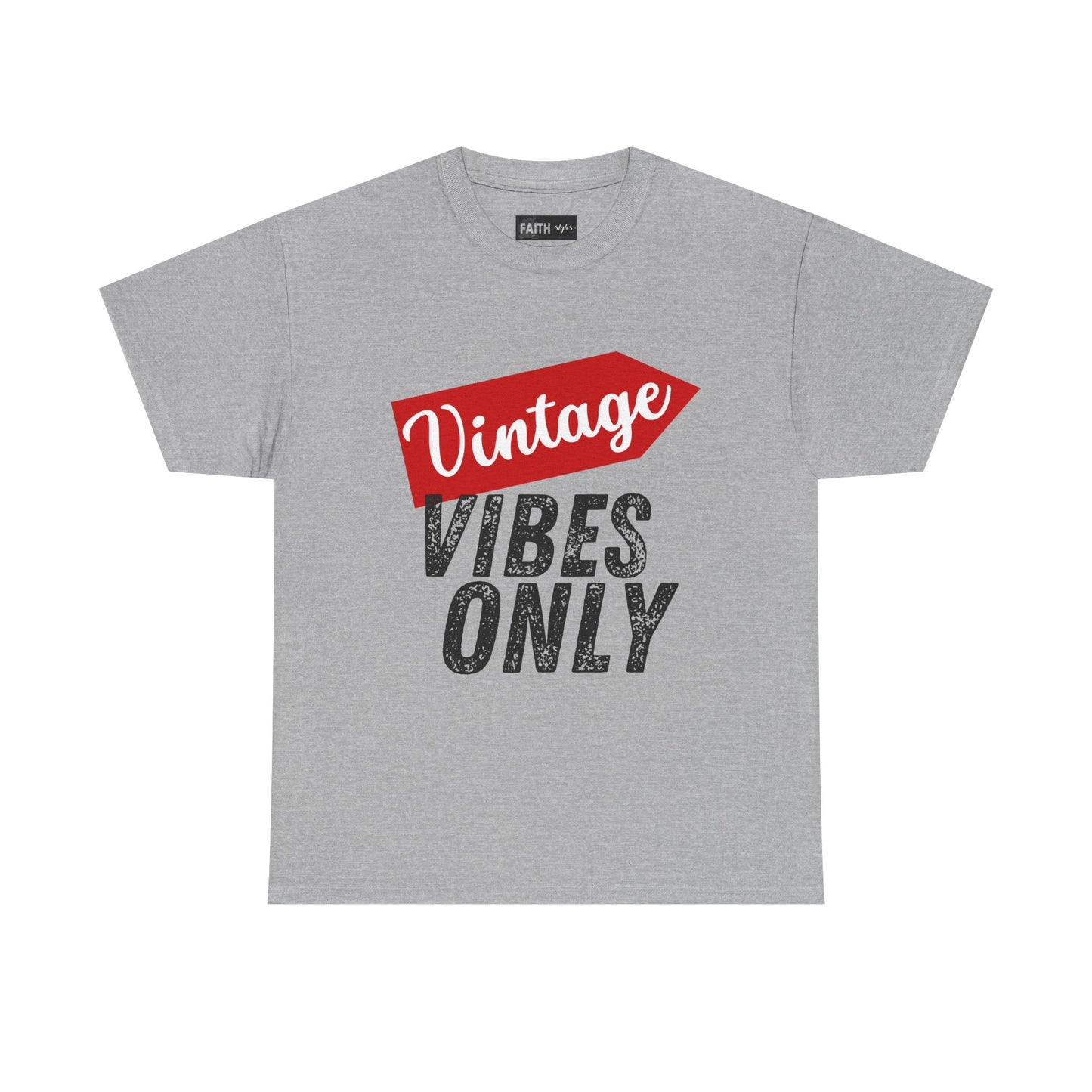 Vintage Vibes Only Unisex Heavy Cotton Tee, Retro T-Shirt, Trendy Gift for Him/Her, Casual Wear, Music Festival Outfit