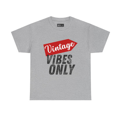 Vintage Vibes Only Unisex Heavy Cotton Tee, Retro T-Shirt, Trendy Gift for Him/Her, Casual Wear, Music Festival Outfit