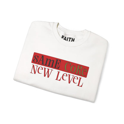 Crewneck Sweatshirt — "Same Core New Level" Graphic Pullover