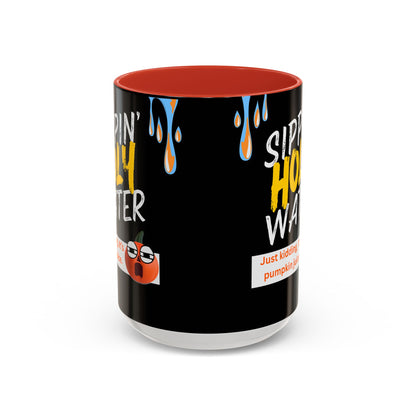 Sippin' Holy Water Coffee Mug, Funny Pumpkin Juice Mug, Halloween Coffee Cup, Unique Gift for Fall, Cute Office Mug, Quirky Kitchenware