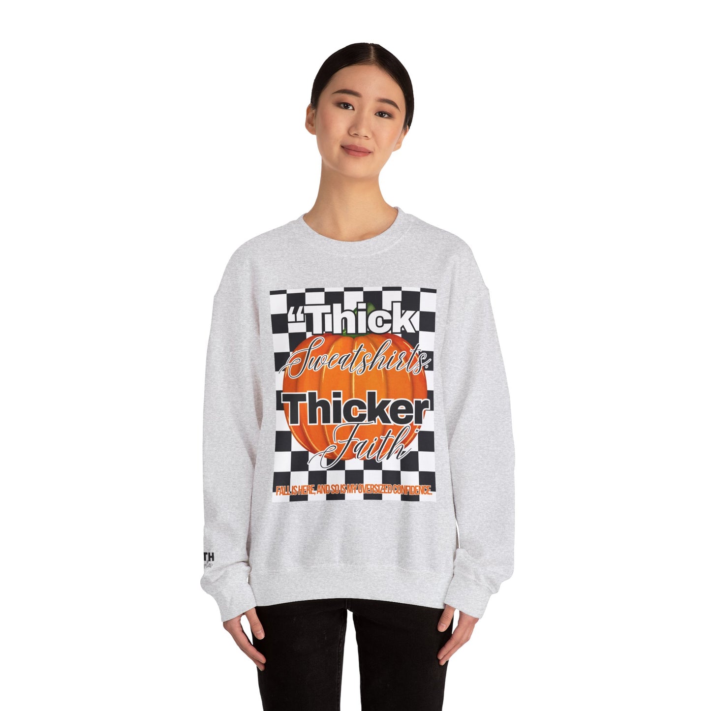 FaithStyles Thick Sweatshirts Pumpkin, Unisex Graphic Sweatshirt, Crewneck Sweatshirt, Sports Apparel, Cozy Casual Wear