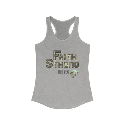 Faith Strong Women's Racerback Tank - Motivational Sleeveless Top, Fitness Apparel, Workout Gear, Spiritual Clothing, Gifts for Her