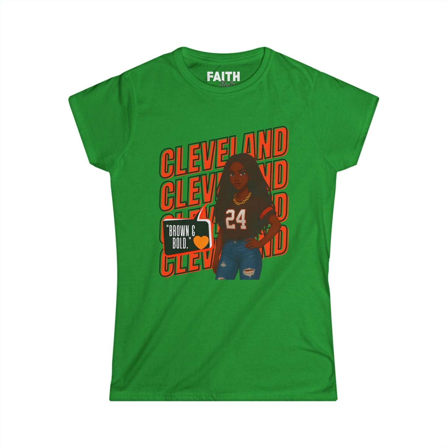 Cleveland Vibes Women's Tee — 'Brown N Bold' Graphic Shirt