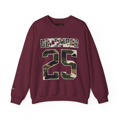 December 25 Camouflage Crewneck Sweatshirt - Christmas Holiday Tee