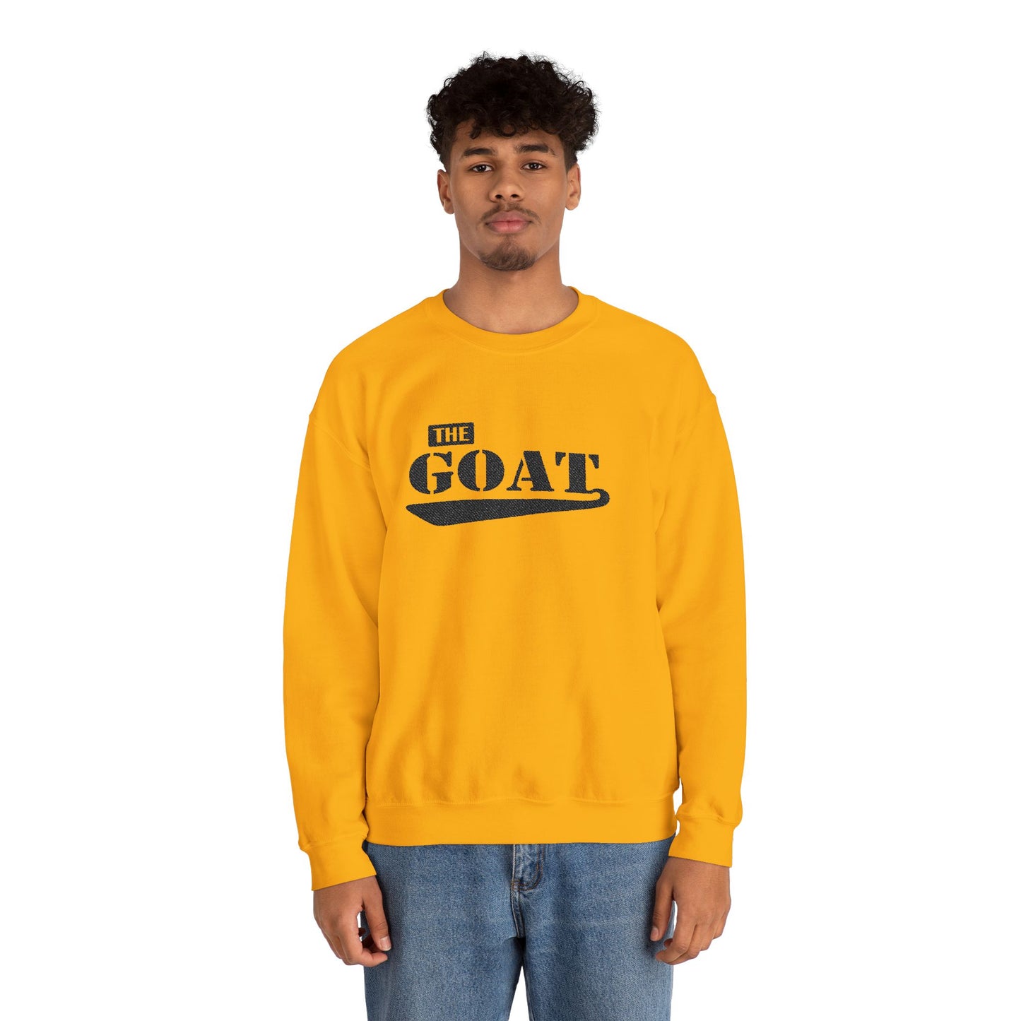 NEW FaithStyles Embroidery GOAT Crewneck Sweatshirt — 'The GOAT' Graphic Pullover