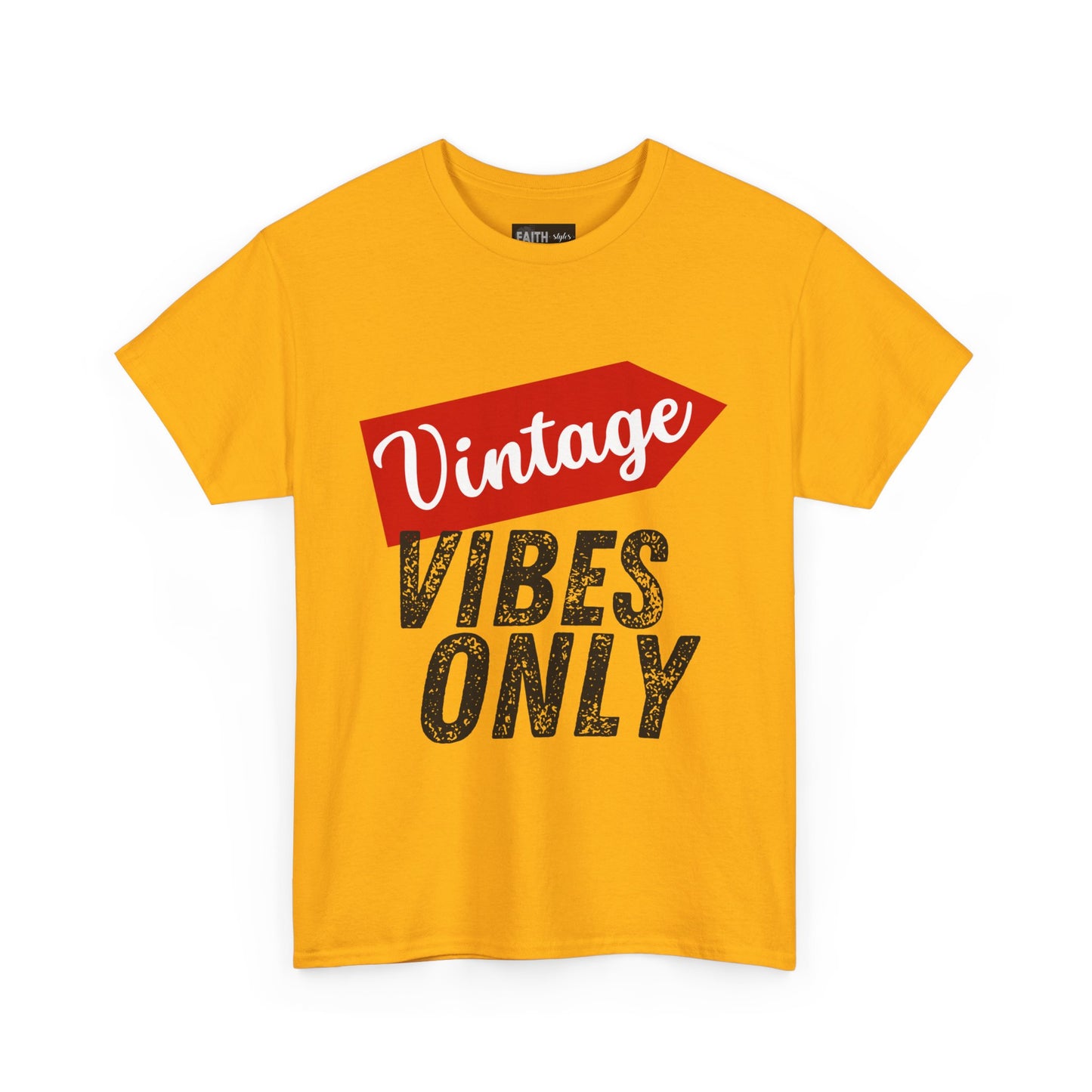Vintage Vibes Only Unisex Heavy Cotton Tee, Retro T-Shirt, Trendy Gift for Him/Her, Casual Wear, Music Festival Outfit