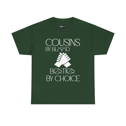 Cousins & Besties Tee, Unisex Heavy Cotton T-Shirt, Family Reunion Apparel, Friendship Gift, Casual Wear, Summer Style