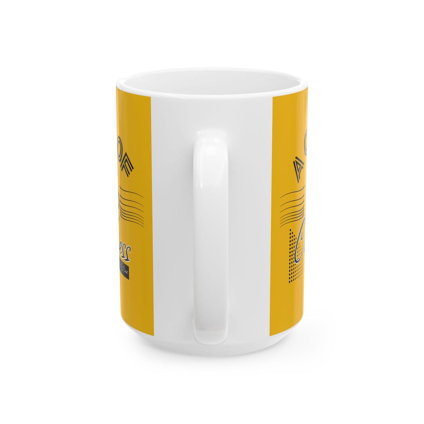 FaithStyles Coffee Lover Ceramic Mug — "A Cup of Calmness" Inspirational Yellow Coffee Mug (11oz, 15oz)