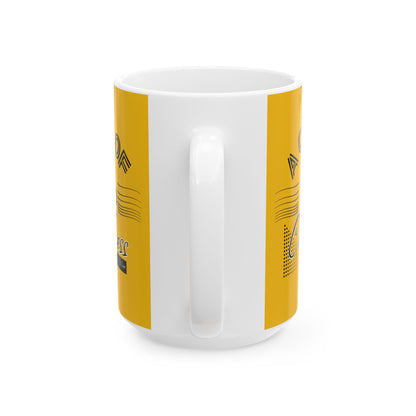 FaithStyles Coffee Lover Ceramic Mug — "A Cup of Calmness" Inspirational Yellow Coffee Mug (11oz, 15oz)