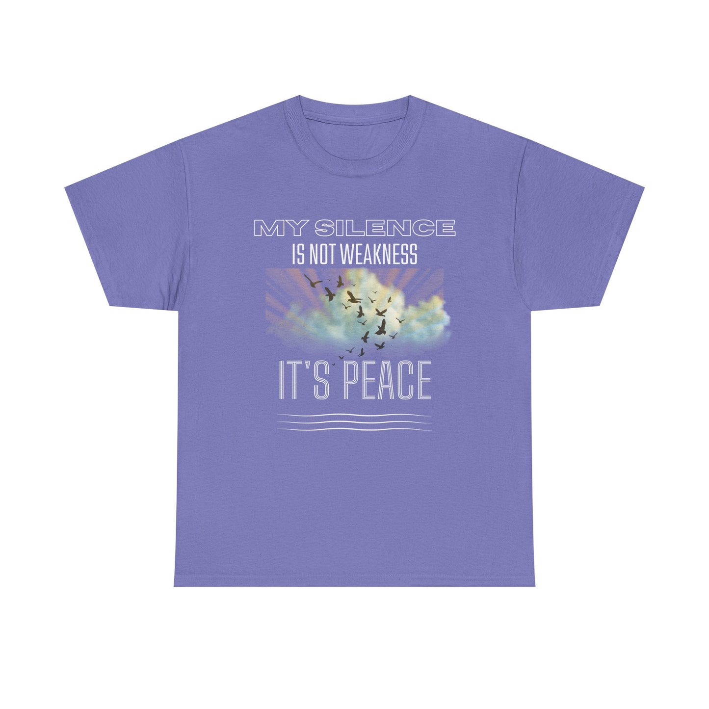 Male Heavy Cotton Tee - "My Silence is Not Weakness, It's Peace" - Inspirational Gift for Mindfulness, Self-Care, and Peace Lovers, [...]