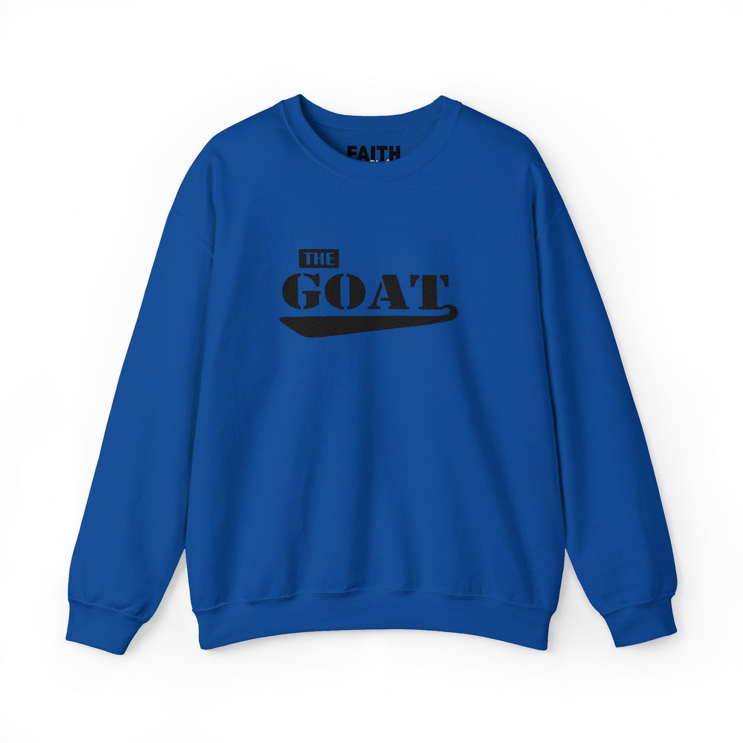 NEW FaithStyles Embroidery GOAT Crewneck Sweatshirt — 'The GOAT' Graphic Pullover
