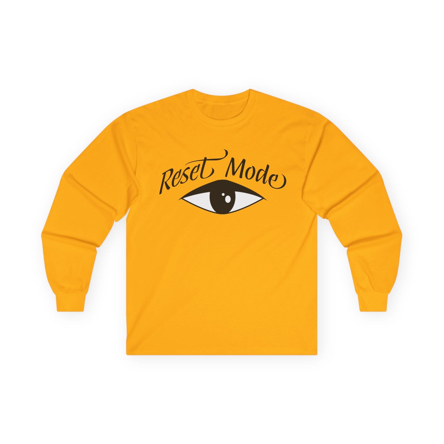 Reset Mode Long Sleeve Tee — Minimal Eye Graphic Spiritual Streetwear