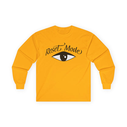 Reset Mode Long Sleeve Tee — Minimal Eye Graphic Spiritual Streetwear