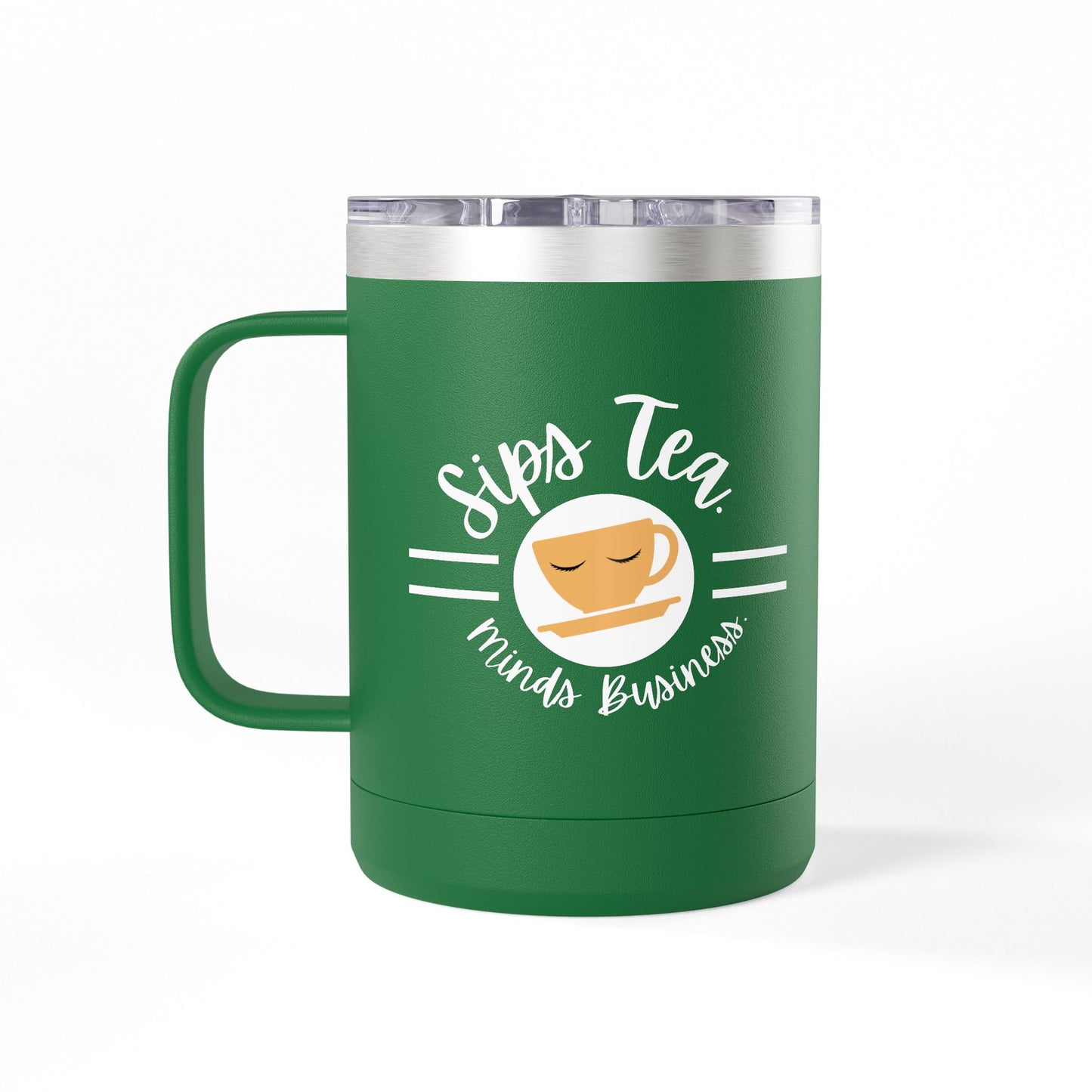 Coffee Lover's Tumbler with Sips Tea Design, Insulated Mug for Home, Travel, Gift for Coffee & Tea Lovers, Birthday, Office, Everyday Use