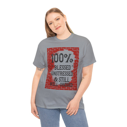"100% Blessed" Unisex Heavy Cotton Tee - Motivational T-Shirt for Everyday Inspiration