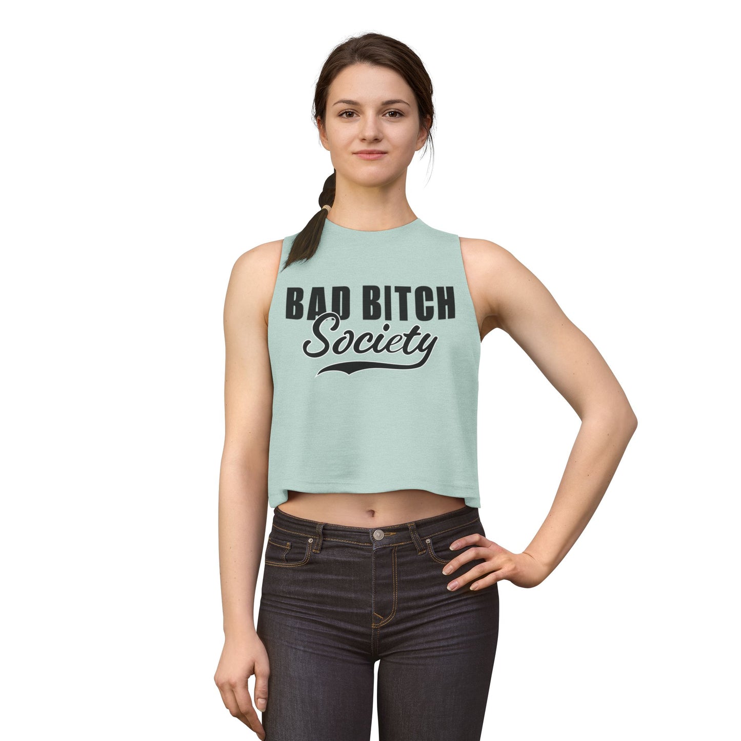 FaithStyles Bad Bitch Society Crop Top — Feminine Bold Graphic Women's Crop