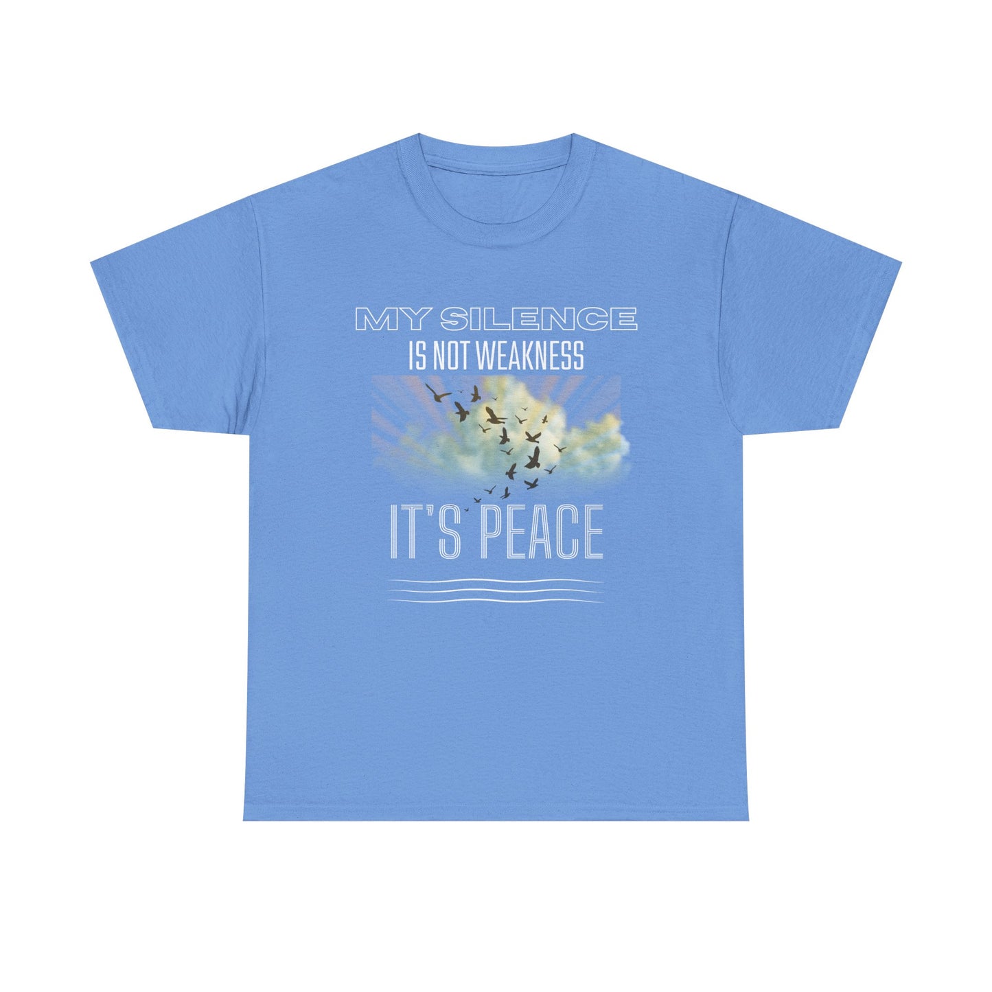 Male Heavy Cotton Tee - "My Silence is Not Weakness, It's Peace" - Inspirational Gift for Mindfulness, Self-Care, and Peace Lovers, [...]