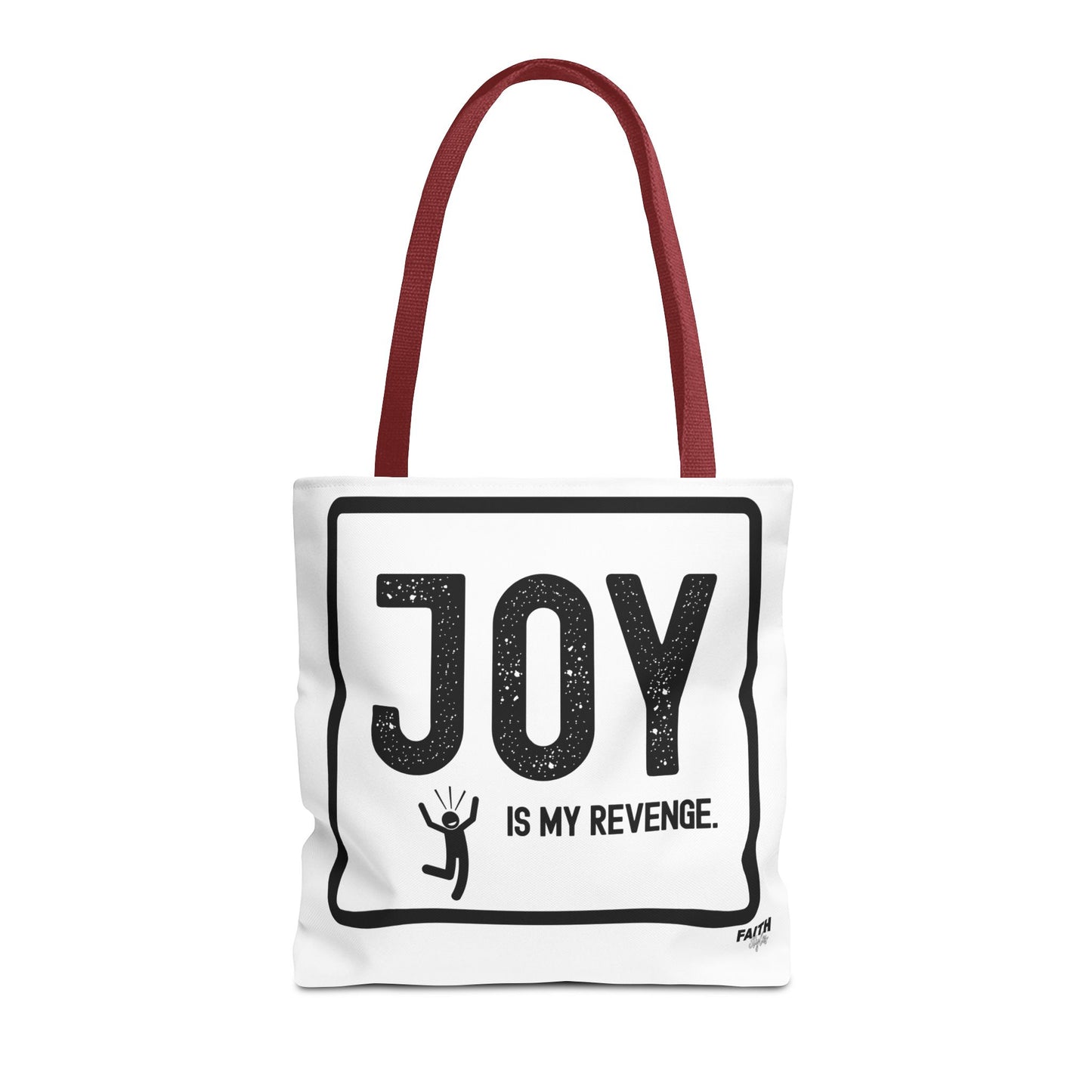 FaithStyles Joy Is My Revenge Tote Bag — Inspirational Graphic Canvas Tote