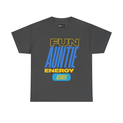 Fun Auntie Energy Activated Tee - Perfect Gift for Cool Aunts, Casual Wear, Gifting, Family Celebrations, Aunt's Day