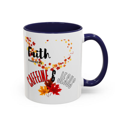 Faith & Caffeine Fall Coffee Mug | Perfect for Autumn Lovers, Thanksgiving Gift, Religious Coffee Cup, Inspirational Drinkware, Cozy Vibes