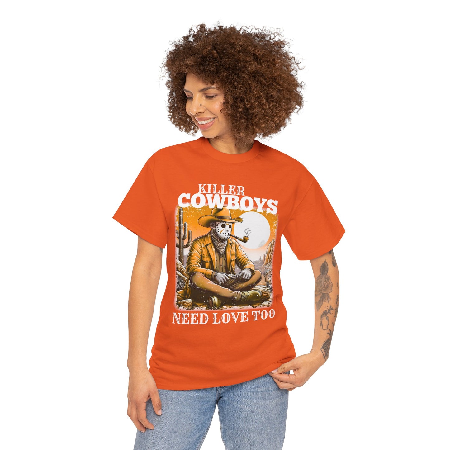 Killer Cowboys Graphic Tee, Unisex Heavy Cotton T-Shirt for Casual Wear, Cowboy Lover Gift, Western Occasion Apparel