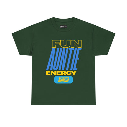 Fun Auntie Energy Activated Tee - Perfect Gift for Cool Aunts, Casual Wear, Gifting, Family Celebrations, Aunt's Day