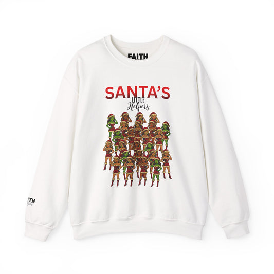 Crewneck Sweatshirt - "Santa's Little Helpers" Christmas Elf Group Holiday Sweater