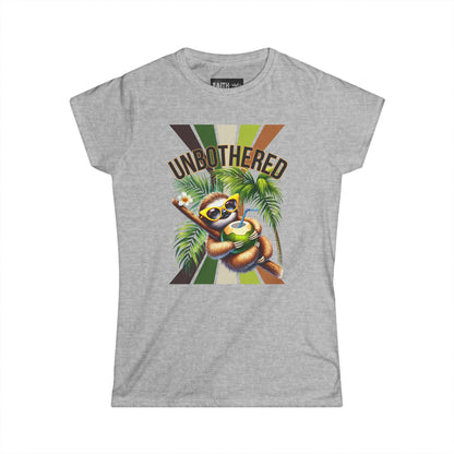 Unbothered Sloth Women's Softstyle Tee, Fun T-Shirt, Casual Wear, Vacation Outfit, Gift for Animal Lovers, Summer Top