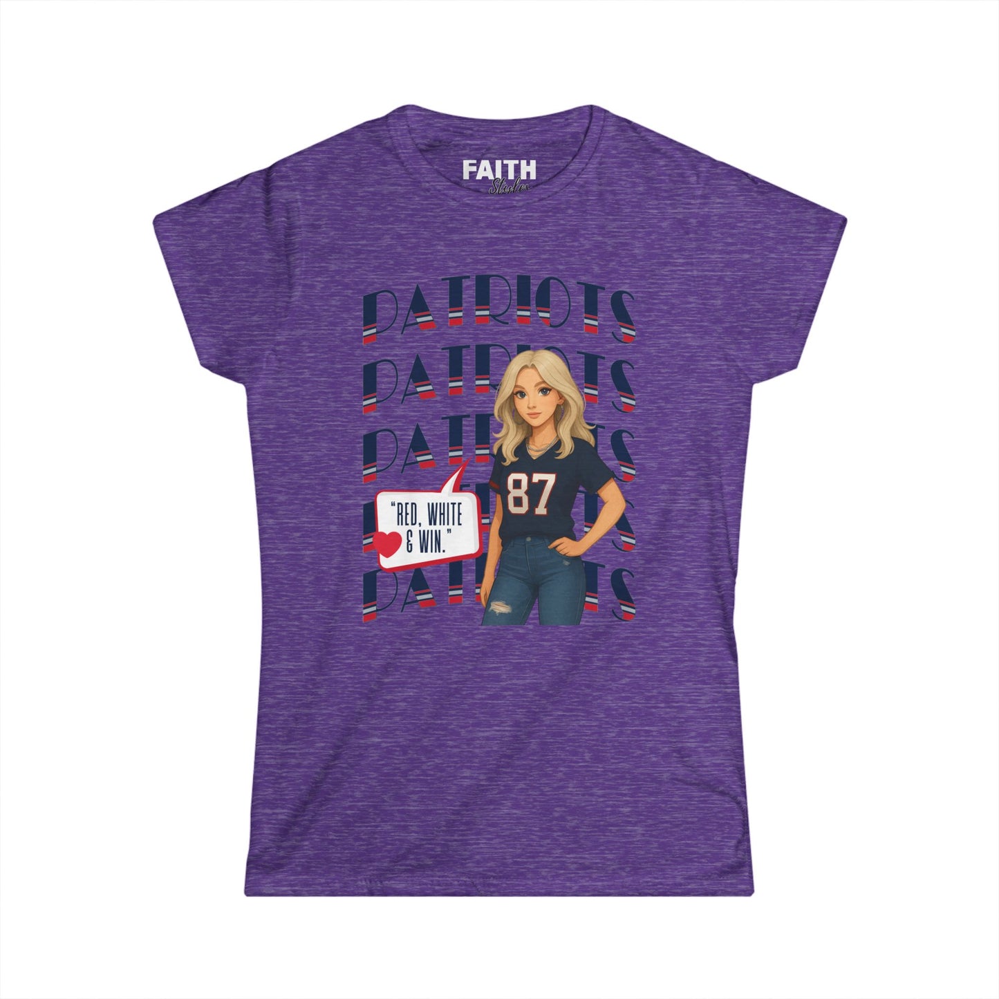 Patriots Fan Women's Tee, Sports T-Shirt, Football Apparel, Game Day Shirt, Women's Casual Wear, Team Spirit Clothing