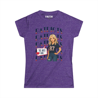 Patriots Fan Women's Tee, Sports T-Shirt, Football Apparel, Game Day Shirt, Women's Casual Wear, Team Spirit Clothing