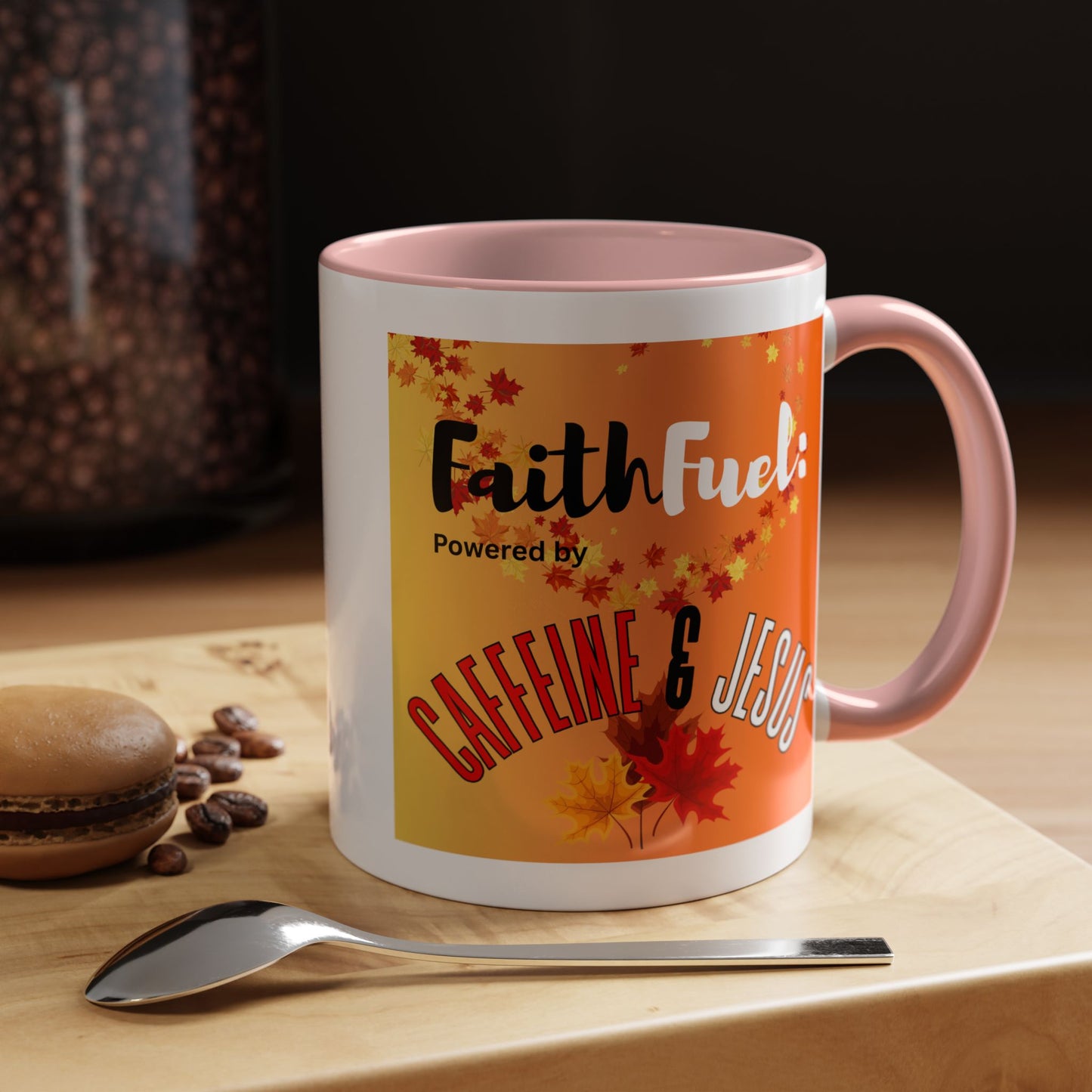FaithFuel Caffeine & Jesus Mug - Fall Coffee Cup, Inspirational Gift, Autumn Decor, Home Office Supplies, Religious Mug