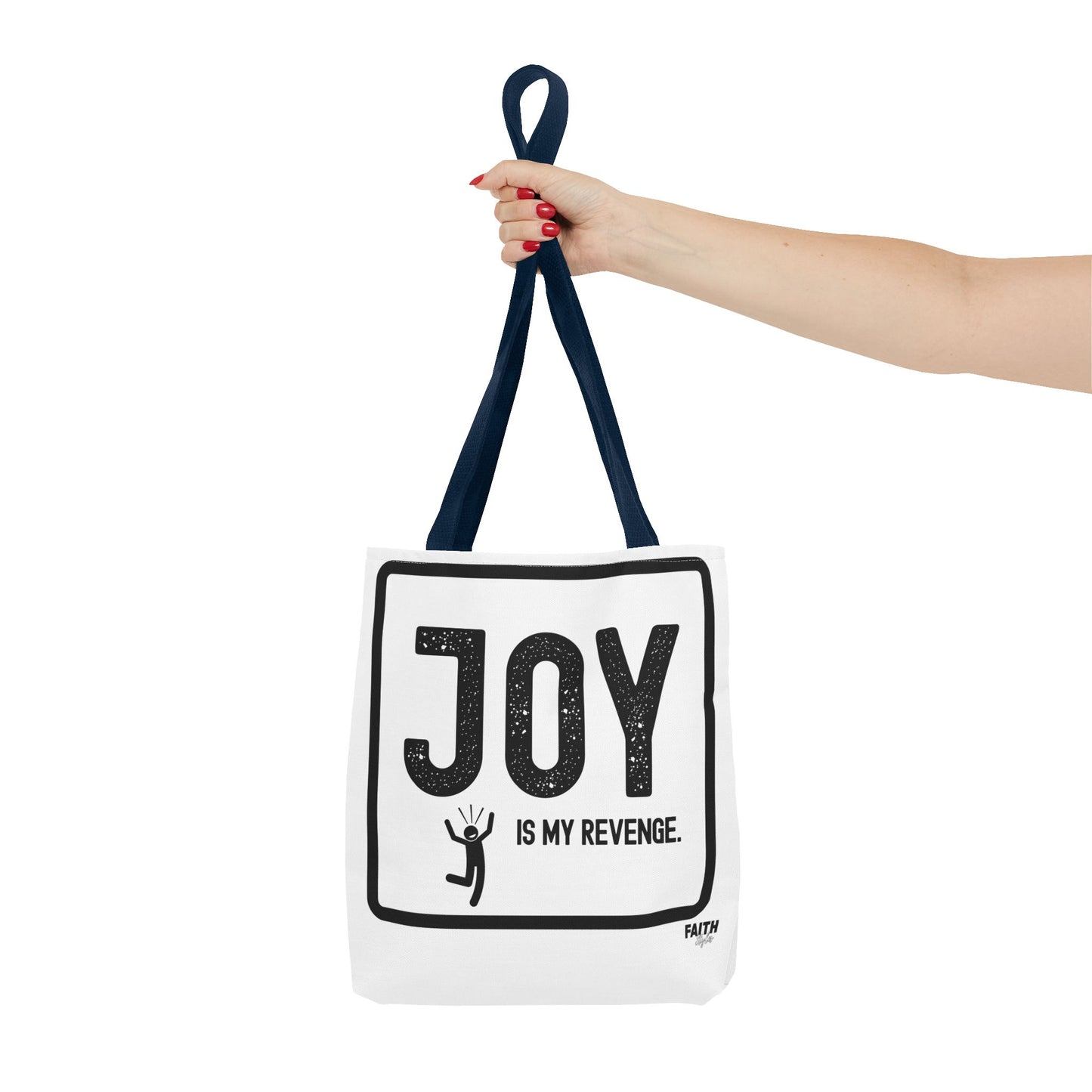 FaithStyles Joy Is My Revenge Tote Bag — Inspirational Graphic Canvas Tote