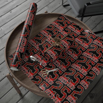 Wrapping Paper — Holiday Plaid ‘Merry’ Design