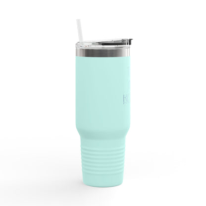 FaithStyles “Trap. Nap. Repeat.” Insulated Travel Tumbler – Stainless Steel Mug with Straw