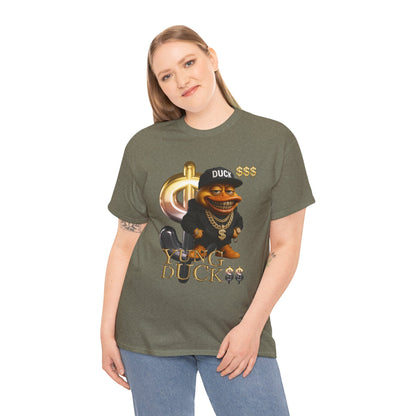 Yung Duck$$ Unisex Heavy Cotton Tee - Fun Streetwear T-Shirt for Casual Outfits
