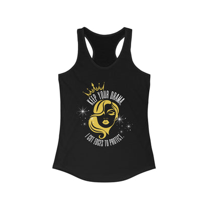Empowering Women's Racerback Tank - Keep Your Drama, Fitness Apparel, Casual Wear, Gift for Her, Workout Top, Motivational Clothing